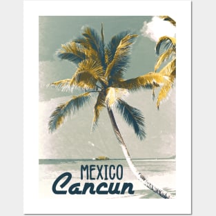 Cancun Mexico Vintage style poster Art Most Beautiful Beaches on Earth Posters and Art